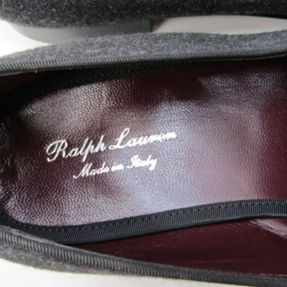 NEW RALOH LAUREN Alonzo Wool Flannel Slipper Slip On Dress Shoe Gray Size 12 - Picture 9 of 10